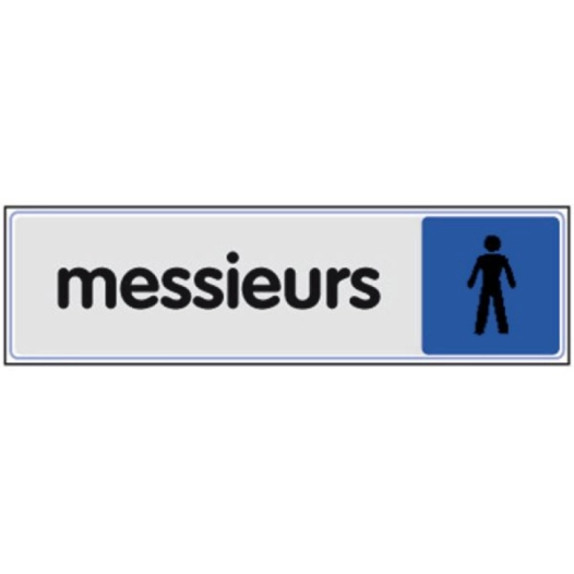 Plaque signalisation 170 x 40mm plexiglass messieurs - NOVAP