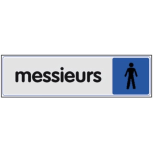 Plaque signalisation 170 x 40mm plexiglass messieurs - NOVAP