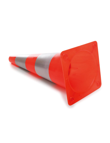 Cône réfléchissant rouge/argent - 30 cm