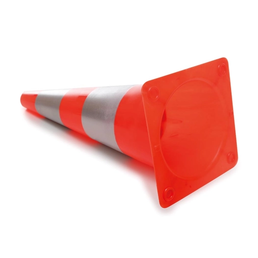 Cône réfléchissant rouge/argent - 30 cm