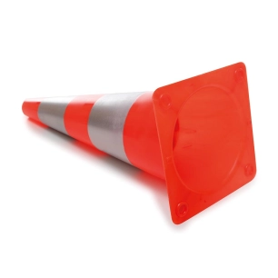 Cône réfléchissant rouge/argent - 30 cm