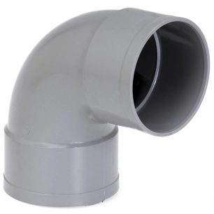 Raccord coudé à 87°30 d'évacuation - PVC - Double emboîture - Femelle / Femelle diam.100mm