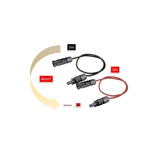 Rallonge 5 mêtres 4mm2 - Connectique Solaire - UNICABLE 452 BR - UNITECK