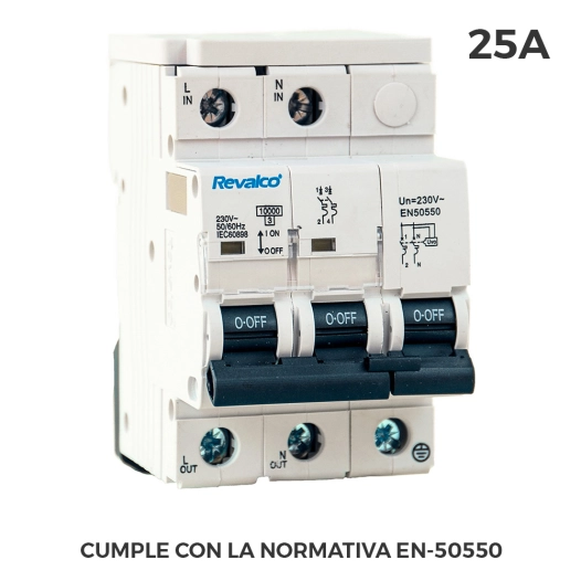 Protecteur De Surtension 2p 25a C 10ka Protecteur Permanent Selon Normative En-50550 Et Transitoire 5-15ka 275v