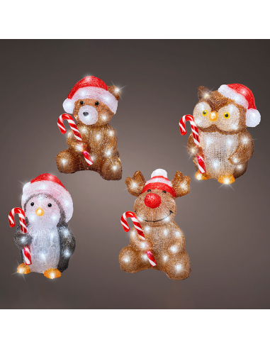 Poupées De Noël À Led Pour L'extérieur Avec Piles Modèles Assortis 491338