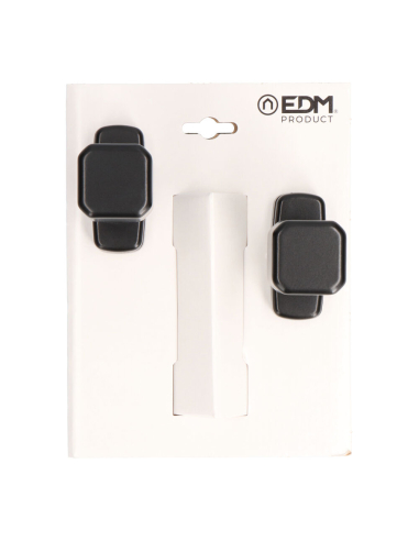Bouton Recuperable Blister 6807 Aluminium Noir Edm