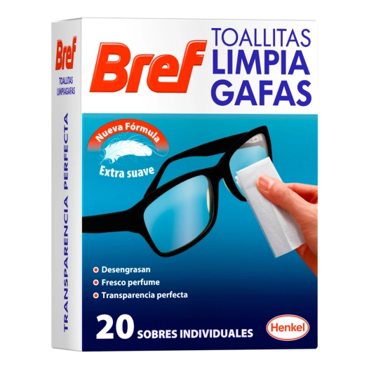 Bref Lingettes Nettoyantes Lunettes 20 Unit. (ENVELOPPES Individuelles) - Henkel