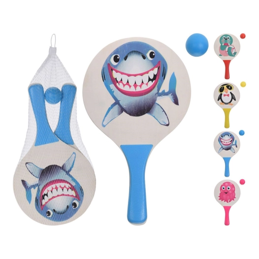 Set De Deux Raquettes De Plage Avec Balle Couleurs / Modèles Assortis