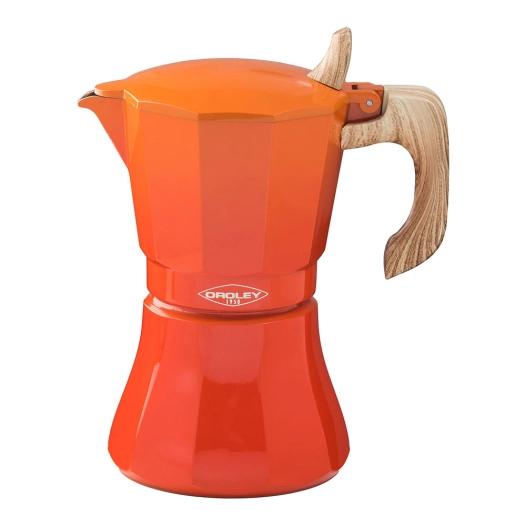 ''MACHINE À Café En Aluminium De 6 Tasses Modele ''''PETRA'''' Oroley Couleur Orange.''