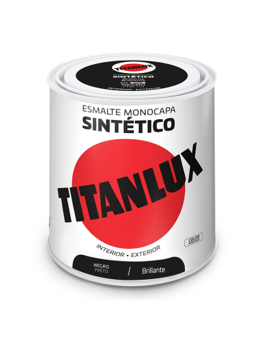 Émail Synthétique Monocouche Noir Brillant 250ml Titanlux 5808993