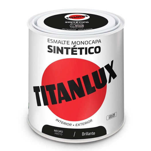 Émail Synthétique Monocouche Noir Brillant 250ml Titanlux 5808993