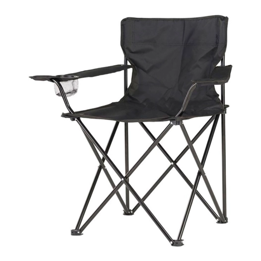 Chaise De Camping Pliante 80x83.5x51cm Couleur Noire