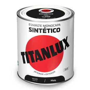 Émail Synthétique Monocouche Noir Mat 750ml Titanlux 5809006