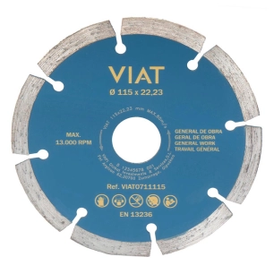 Disque Diamant Segmenté Pour Travaux Généraux Pour La Coupe À Sec. Mesures: Ø115x2x22,23mm Viat0711115 Viat