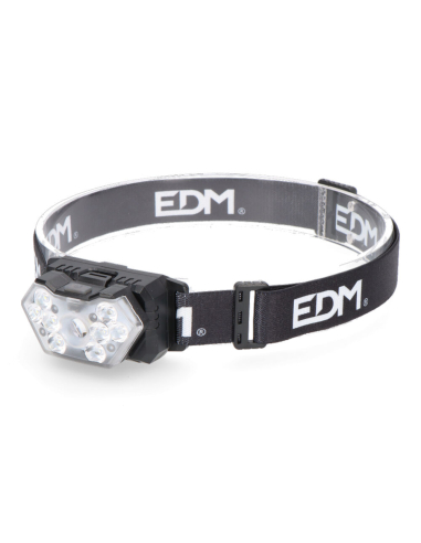 Lampe Frontale A Batterie 5w 400lm + 8x1w 200lm 9 Leds Edm
