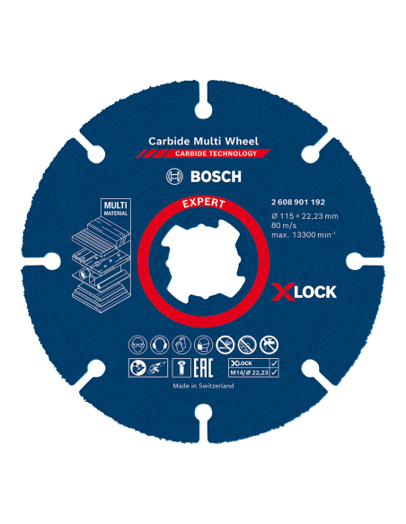 Disque À Couper X-Lock Expert Carbide Multi-Roues: 115x22,23 mm 2608901192 Bosch