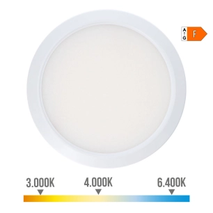 Downlight Led En Surface/Encastré Réglable 20w 2.050lm Ra80 Cadre Chrome Ø22,5cm Edm.