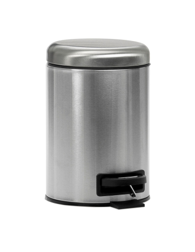 Poubelle De Salle De Bain Metal Argent 3l Andrea House