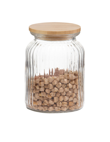 Pot De Cuisine En Verre Bambou 1000ml Ms72137 Andrea House