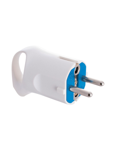 3 Fiche Schuco 4.8mm 16a 250v T/Tl Blanche. Avec Anneau Pour Un Retrait Facile. Solera 6566a. - Solera