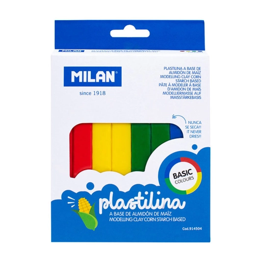 Coffret 4 Barres De Plasticine Coloree 330g Milan