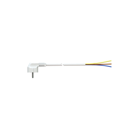 Cable Avec Fiche Schuko 1m 3x1.5mm 4.8mm 16a 250v T/Tl Blanc. Solera 7000/1. - Solera