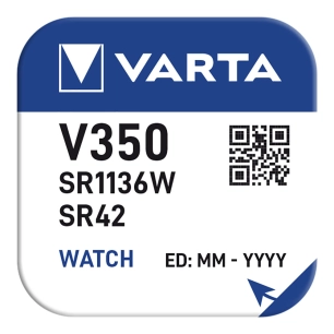 Pile De Bouton Sr42 - V350 Varta (BLISTER 1 Unit.) Ø11,6x3,6mmpile Bouton Sr42 - V350 Varta (BLISTER 1 Unité.) 1.16 X 0.36mm (Di