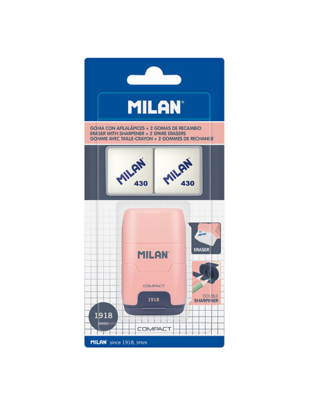 Aiguiseur Compact Rose Milan Aiguiseur & Gommes Milan 2 en 1 - MILÁN