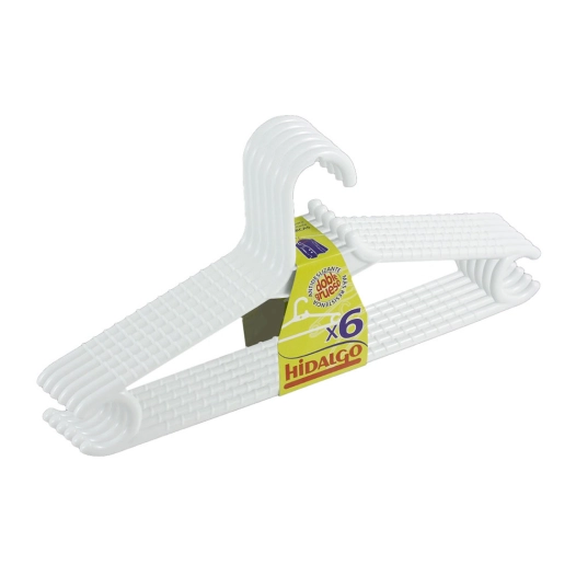 4 Lot De 6 Cintres Double Épaisseur, Couleur Hidalgo Blanc. - Hidalgo