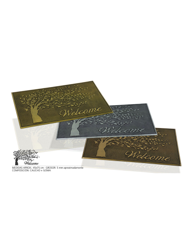 Paillasson En Caoutchouc Arbre De Bienvenue Couleurs Assorties 75x45xm Hidalgo. - Hidalgo