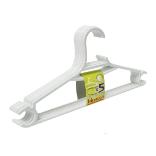 6 Lot De 5 Cintres Économiques Hidalgo Blancs. - Hidalgo