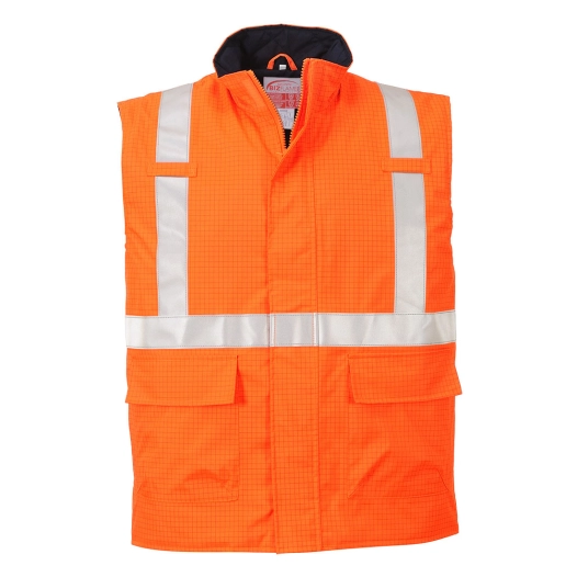 Bodywarmer Hi-Vis Bizflame antistatique et FR - L - Orange - PORTWEST
