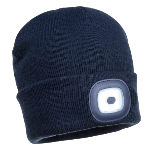 Bonnet Beanie double LED rechargeable - Marine - PORTWEST