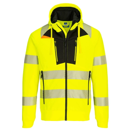 DX4 - Sweat à capuche zippé Haute-Visibilité - M - Jaune/Noir - PORTWEST