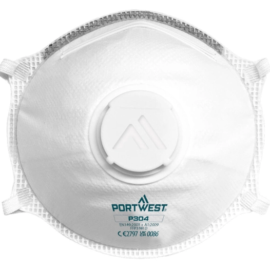 Masque FFP3 à valve Dolomite Coque de respiration legère - Blanc - PORTWEST