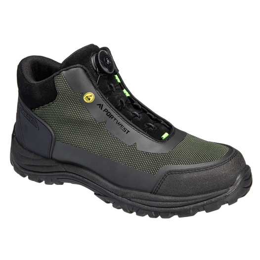 Girder Composite Mid Boot S3S ESD SR FO - 41 - Noir/Vert - PORTWEST