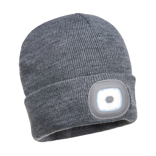 Lampe frontale LED rechargeable USB Beanie - Gris - PORTWEST
