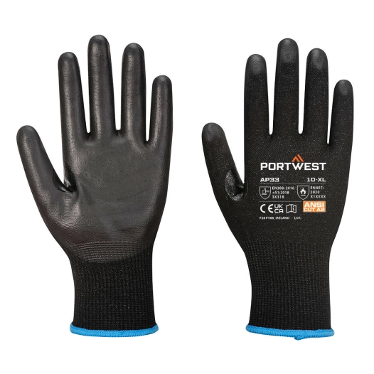 LR15 GANT à écran tactile PU (12 paires) - XXL - Noir - PORTWEST