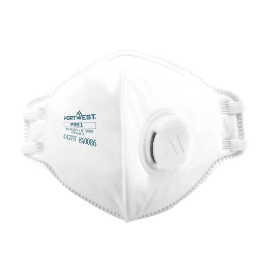 Masque FFP3 pliable à Valve DOLOMITE (20 pcs) - Blanc - PORTWEST
