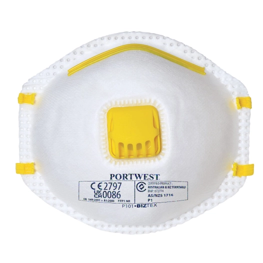 Masque poussières à valve FFP1 - Blanc - PORTWEST