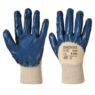 Nitrile dos aéré poignet tricot - M - Marine - PORTWEST