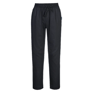 Pantalon de cuisinier de lair en maille de coton - XL - Noir - PORTWEST