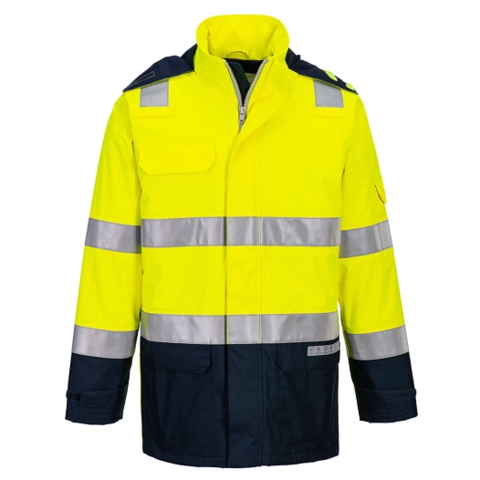 Parka Bizflame Rain+ Hi-Vis Light Arc - M - Jaune/Marine - PORTWEST