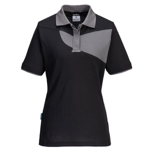 Polo Femme PW2 - S - Noir/ Zoom Gris - PORTWEST