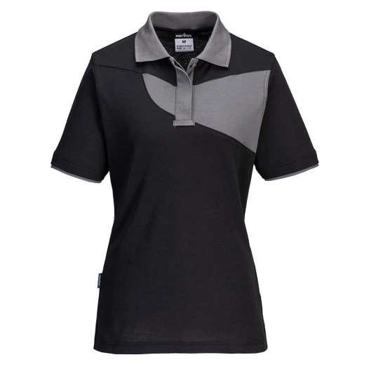Polo Femme PW2 - XXL - Noir/ Zoom Gris - PORTWEST