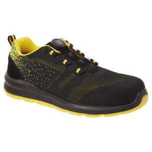 Portwest Compositelite Wire Lace Safety Trainer Knit S1P - 42 - Noir/jaune - PORTWEST
