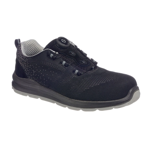 Portwest Compositelite Wire Lace Safety Trainer Knit S1P - 48 - Noir/Gris - PORTWEST