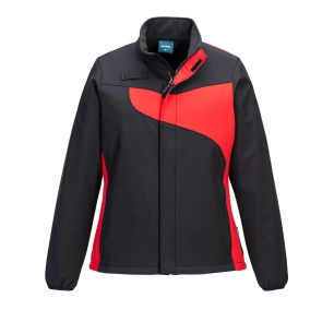 PW2 Softshell pour femmes (2L) - L - Noir/Rouge - PORTWEST