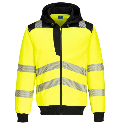 PW3 - Sweat à capuche zippé Haute-Visibilité - M - Jaune/Noir - PORTWEST