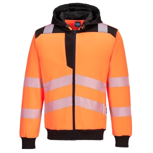 PW3 - Sweat à capuche zippé Haute-Visibilité - M - Orange/Noir - PORTWEST